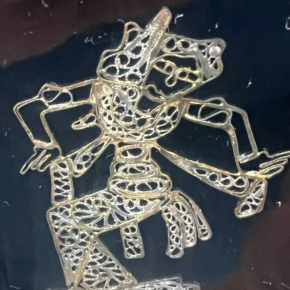Vintage Tribal Art Fusion Warli Dhokra Indian Art Hand Carved Wood Frame - Picture 10 of 12